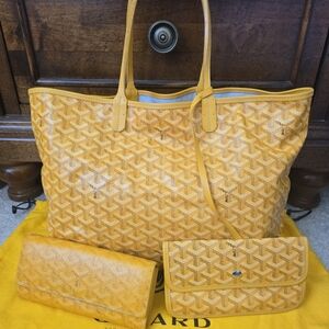 Goyard Mustard Yellow Tote and Wallet Set